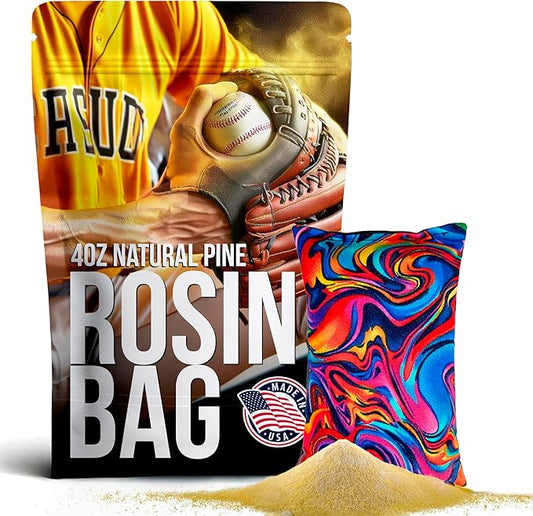 Rosin Bags for Extra Hand Grip | Baseball Rosin Bag for Pitching | Tennis Powder Grip Sweaty Hands | Hand Grip Powder for Pole Dancing | Pine Rosin Powder for Bowling | Golf Rosin Bag | 4 Oz Bag