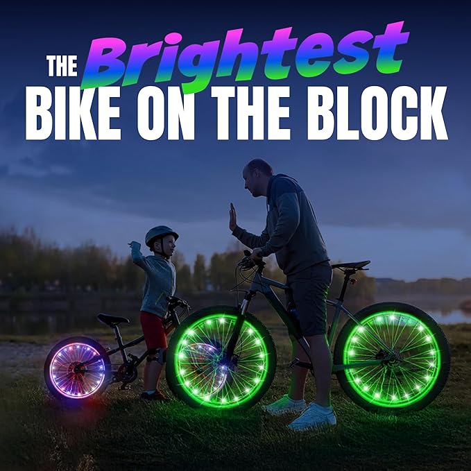 Activ Life LED Bike Wheel Lights with Batteries Included! Get 100% Brighter and Visible from All Angles for Ultimate Safety & Style (1 Tire Pack)