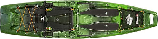 Perception Kayaks Outlaw 11.5 | Sit on Top Fishing Kayak | Fold Away Lawn Chair Seat | 4 Rod Holders | Integrated Tackle Trays | 11' 6"