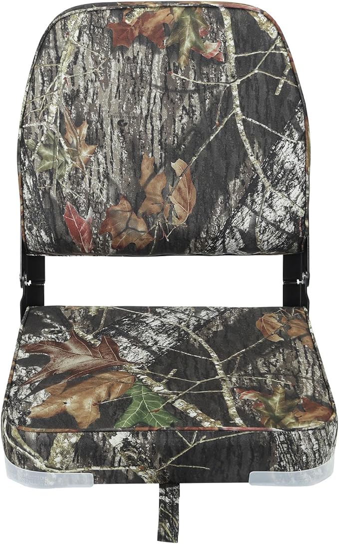 ERGOSEAT Folding Boat Seats Padded Camo Fishing Boat Chair with Backrest Marine Bass Jon Boat Seat