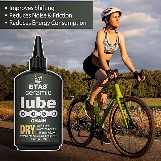BTAS Dry Bike Chain Wax Lube 4 oz for Road,Mountain Bike,MTB & Bicycle Chain Lubricant Oil with Ceramic Nanoparticle and PTFE (Teflon)