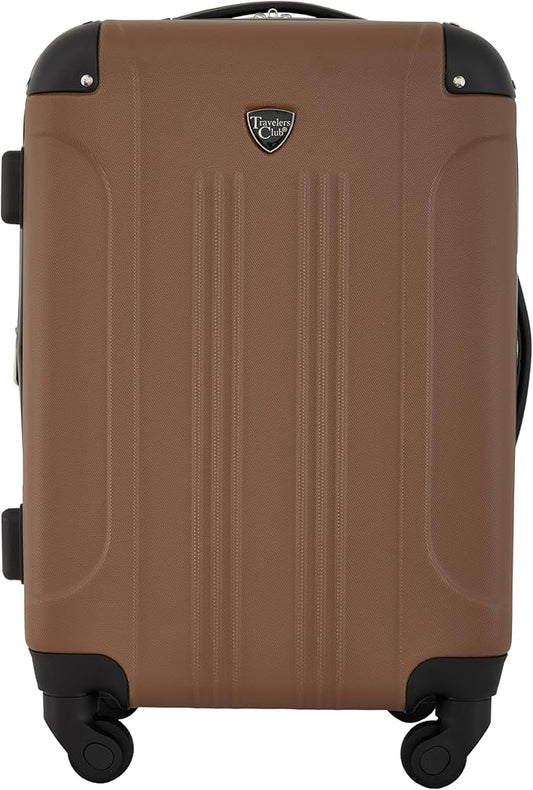 Travelers Club Chicago Hardside Expandable Spinner Luggage, Rum Caramel, 22" Carry-On