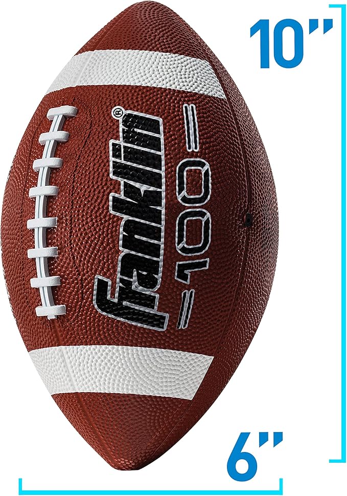 Franklin Sports キッズ ジュニア グリップライト ユース ジュニアサイズ ラバーフットボール - ピーウィー キッズ 耐久性 アウトドアフットボール - シングル＆バルクパックあり