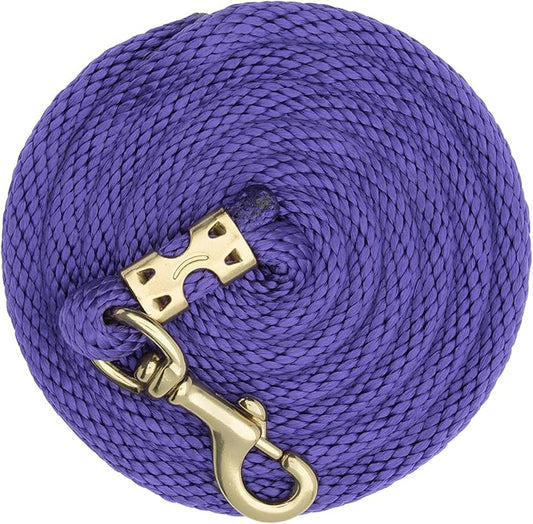 Weaver Equine Performance Lead Rope, 8' Horse Value Rope with Brass Plated 225 Snap, Soft Comfort Grip, Barn Horse Tack for Daily Use