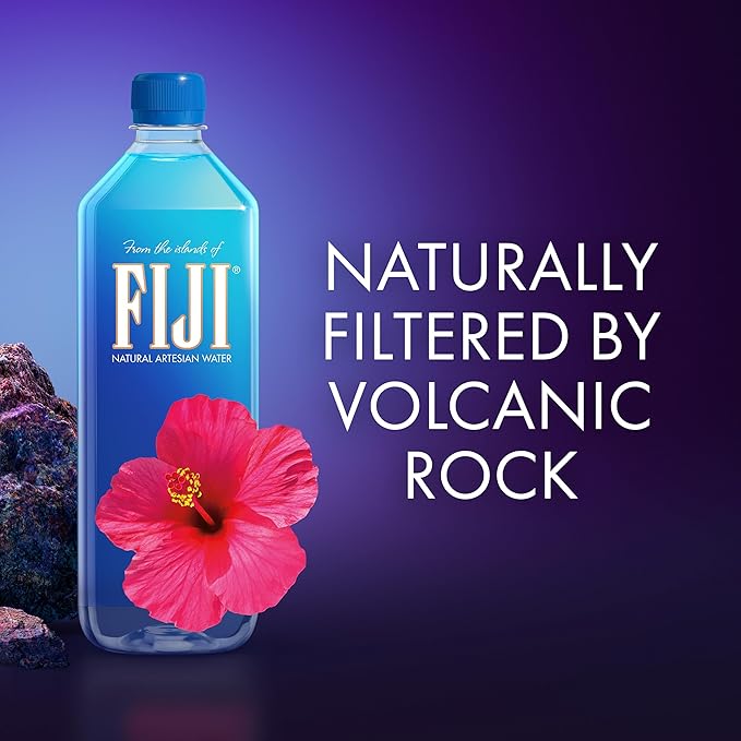 FIJI Natural Artesian Bottled Water 1 Liter / 33.8 Fl Ounce (Pack of 6)