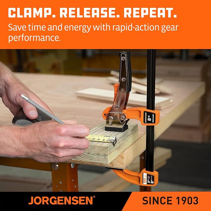 Jorgensen 8-Inch Bar Clamp, Ratcheting Bar Clamp