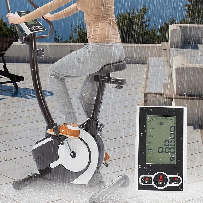 Exercise Bike Computer Monitor with Speedometer Display Heart Rate Sensor for Stationary Bike Elliptical Machine Time Speed Calories Tracking Accessory