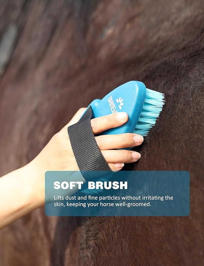 Shinewell Horse Grooming Kit, Complete Horse Brush Set, Equine Grooming Tools for Shedding & Daily Care Blue