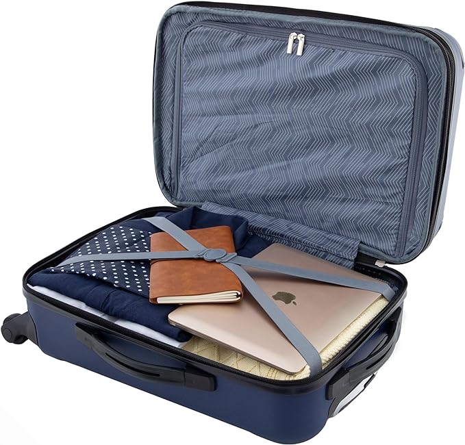 Travelers Club Chicago Hardside Expandable Spinner Luggage, Navy Blue, 22" Carry-On