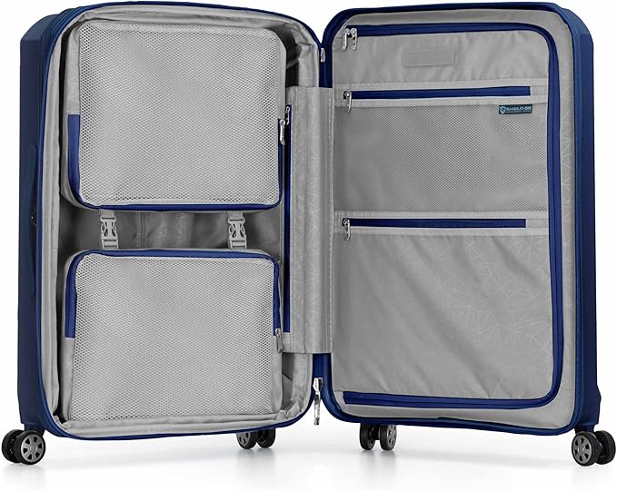 Traveler's Choice Pagosa ハードシェル 拡張可能荷物 スピナーホイール付き ネイビー 26インチ M