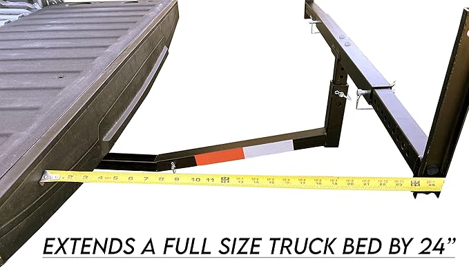 MaxxHaul 70231 Hitch Mount Pick Up Truck Bed Extender For Ladder, Rack, Canoe, Kayak, Long Pipes and Lumber) , Black , 37 x 19 x 3 inches
