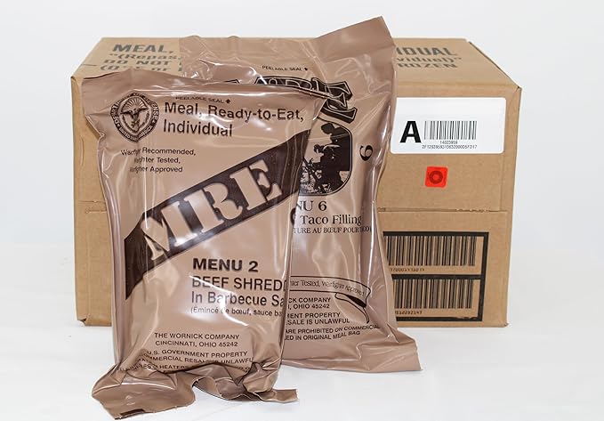 Wornick MRE Meals Ready to Eat, Inspection 2025, 2026 or Better, Emergency Food Supply, Survival Camping Outdoor 12 Pack(A Case, 1, Count)
