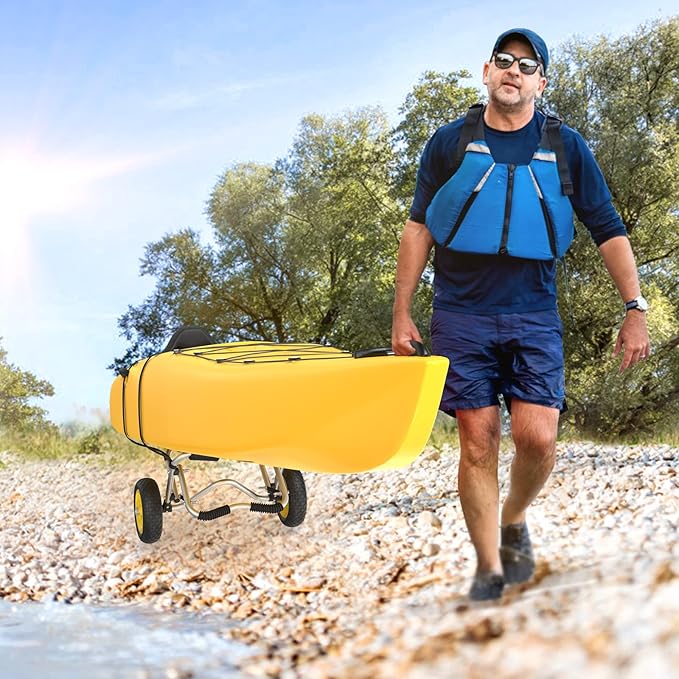 Bonnlo Kayak Cart Dolly Kayak Wheels Detachable Canoe Cart with Solid Tires and Kickstand Kayak Trolley