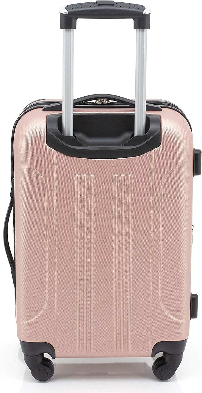 Travelers Club Chicago Hardside Expandable Spinner Luggage, Rose Gold, 3 Piece Set