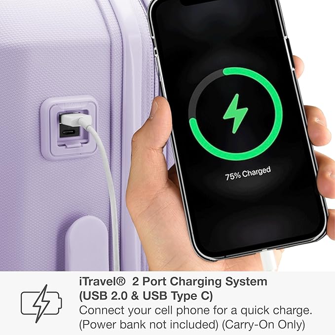 Traveler's Choice Pagosa ハードシェル 拡張可能スピナー荷物 ラベンダー 2点セット (22/26)