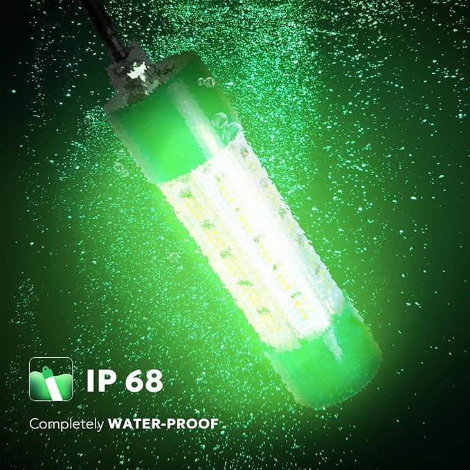 SF DC 12V LED水中集魚灯 45W 70W 100W 集魚灯 5600 7000 13000lm グリーン集魚灯 ドックおよびボート用 水中IP68防水 シガーライターまたはバッテリークリップ付き
