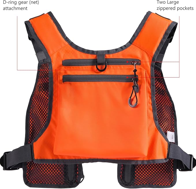 BASSDASH FV08 Ultra Lightweight Fly Fishing Vest for Men and Women Portable Chest Pack One Size Fits Most
