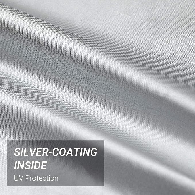 Favoto Bicycle Cover Waterproof Outdoor - Bike Cover for 2 Bikes Outdoor Storage Windproof UV Snow Proof with Lock Hole for Mountain Road City Bike Beach Cruiser Bike, Solid Silver