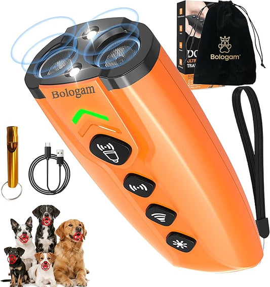 Dog Bark Deterrent Device,Ultrasonic Anti Barking Device,23ft|7modes|Flashlight|Beep,Safe Humane Portable Rechargeable Training Tool For Correcting Behaviors Own Dog/Managing Neighbor'S Barking Dogs