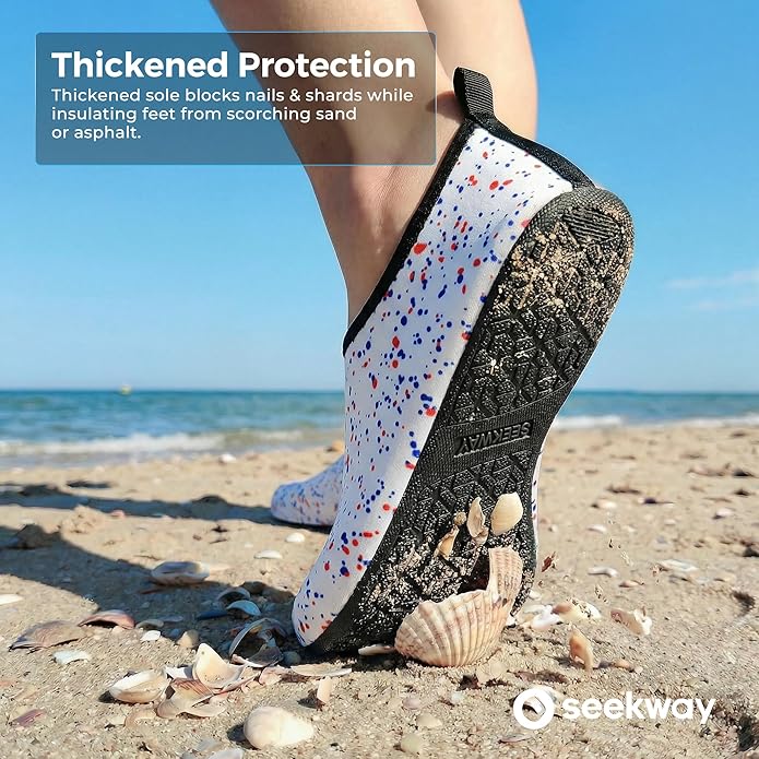SEEKWAY Water Shoes Women Men Adult Quick-Dry Aqua Socks Barefoot Non Slip for Beach Swim River Pool Lake surf Black SK002(U)