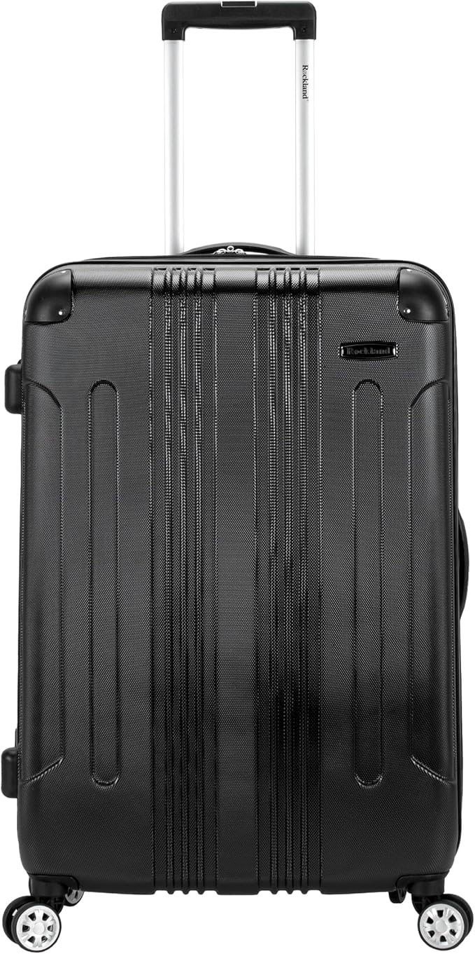 Rockland London ハードサイド 拡張可能 スピナーホイール荷物 ブラック チェック済み-大型 28インチ