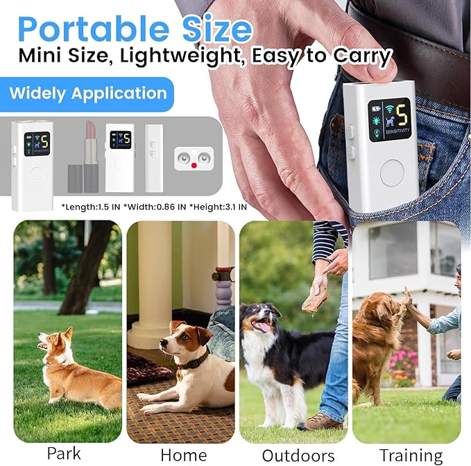 Dog Bark Deterrent Devices,Multi-Functional Anti Barking Device for Dogs Up to 30 Ft Effective Control Range,3 Modes & LED Light Dog Barking Silencer for All Small & Medium Dogs