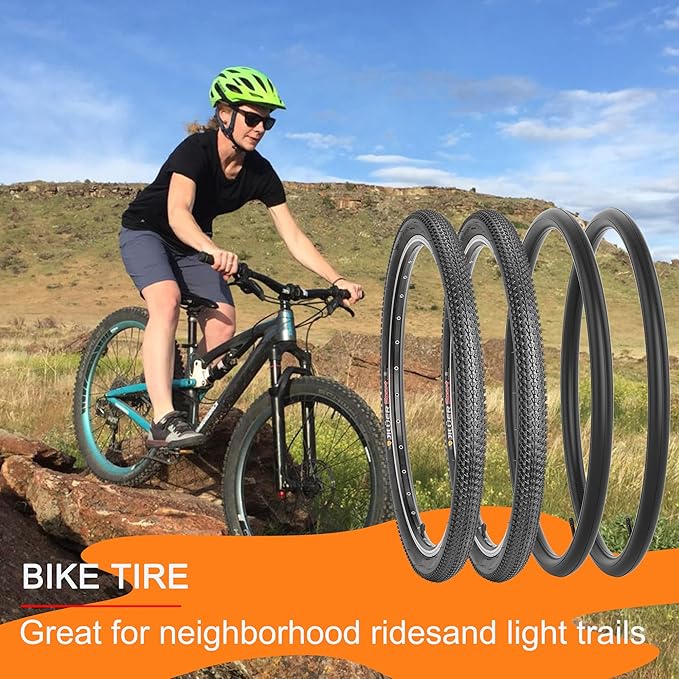 Replacement Bike Tire -26’’x1.95’’,26’’x2.25’’, 27.5’’x2.1’’, 27.5’’x2.2’’, and 29’’x2.2’’ Durable Folding Mountain Bike Tire - 60 TPI Bicycle Tires