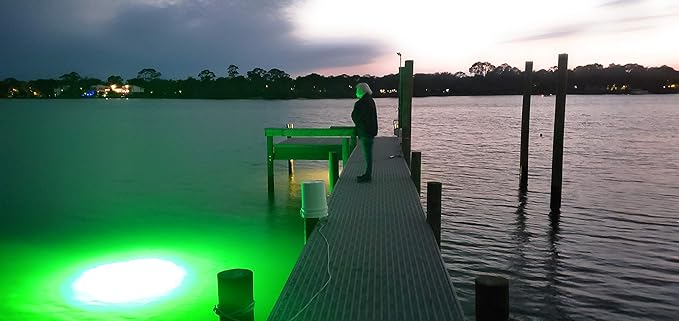 Green Blob Outdoors 高輝度 15000ルーメン 新型水中集魚灯 12V 超ロング50フィートコード QDアリゲータークリップ & シガーライターアダプター付属 LED集魚灯、テキサス製 (50ft)