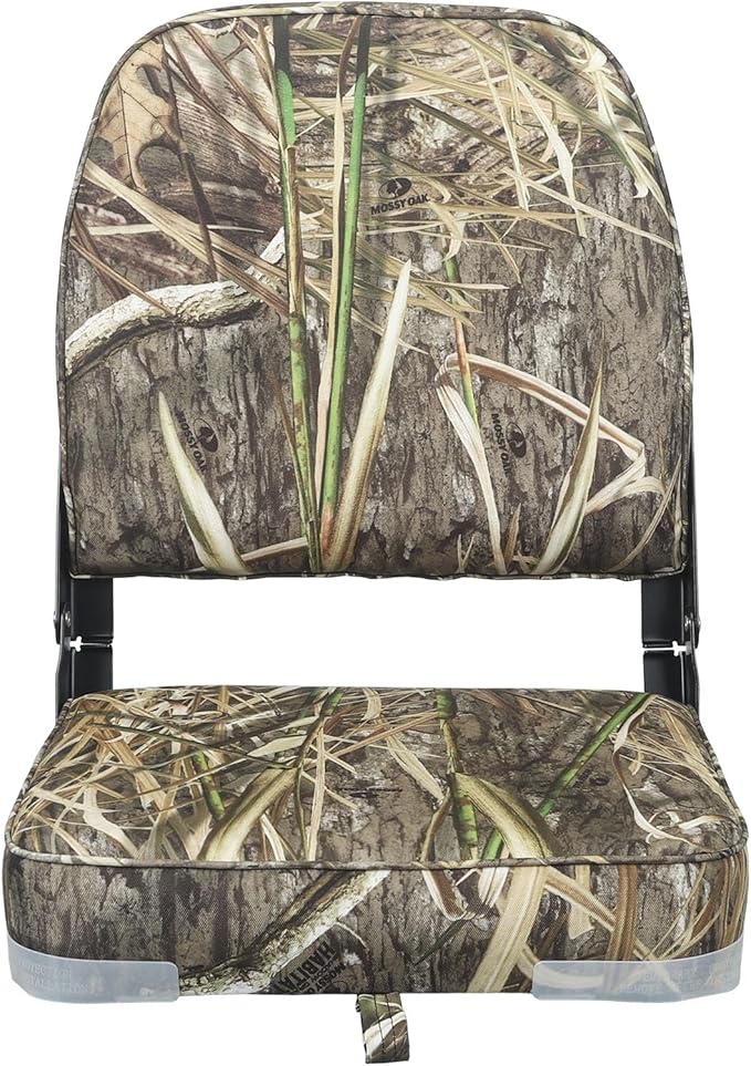 ERGOSEAT Folding Boat Seats Padded Camo Fishing Boat Chair with Backrest Marine Bass Jon Boat Seat