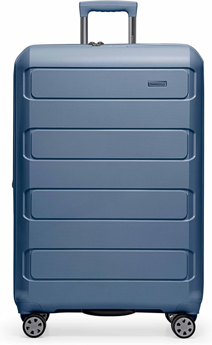 Traveler's Choice Pagosa ハードシェル 拡張可能荷物 スピナーホイール付き スレートブルー 30インチラージ