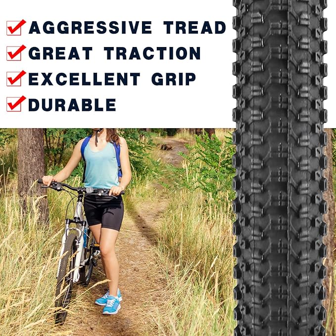 27.5 X 1.95 Inch Folding Bike Tires with 3mm Anti Puncture Proof Protection for Mountain Bicycles