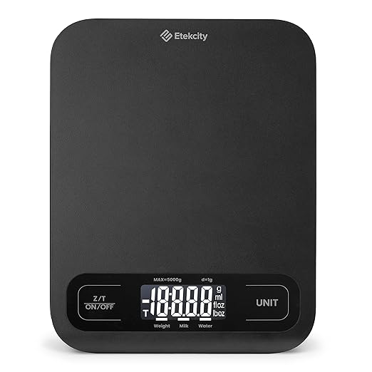 Etekcity デジタルキッチンスケール、メカニカルスケール、グラム・オンス表示、ダイエット、ベーキング、料理、ケトダイエット、食事準備用、大型、マットブラック