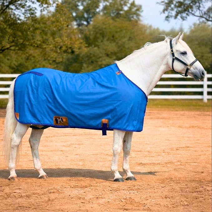 Nylon Horse 420D Stable Sheet | Breathable & Durable Horse Sheet | Keeps Coat Clean, Smooth & Shiny | Adjustable Fit Summer Sheet (60"– 86" Sizes)