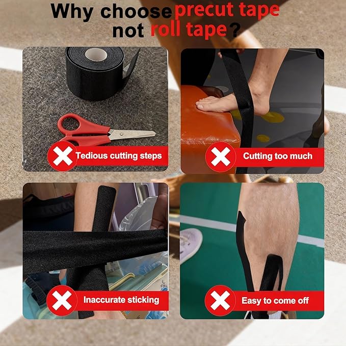 IEADEN Precut Kinesiology Tape for Knees, 10 Pcs - Knee Support & Stability, Knee Pain Relief Athletic Tape - Waterproof & Elastic, Hypoallergenic Latex-Free Tape, Blue