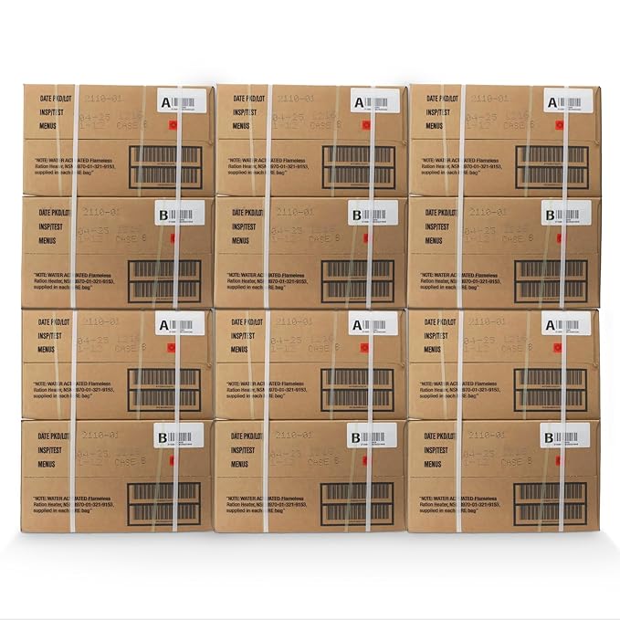 Wornick MRE Meals Ready to Eat, Inspection 2025, 2026 or Better, Emergency Food Supply, Survival Camping Outdoor 12 Pack (Pallet, 48, Count)