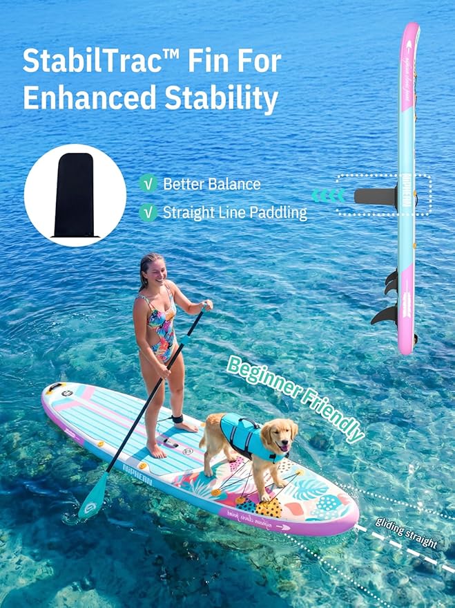 Niphean Inflatable Stand Up Paddle Board with SUP Accessories, Anti-Slip EVA Deck, 10’6’’ Inflatable Paddle Boards for Adults & Youth of All Skill Levels