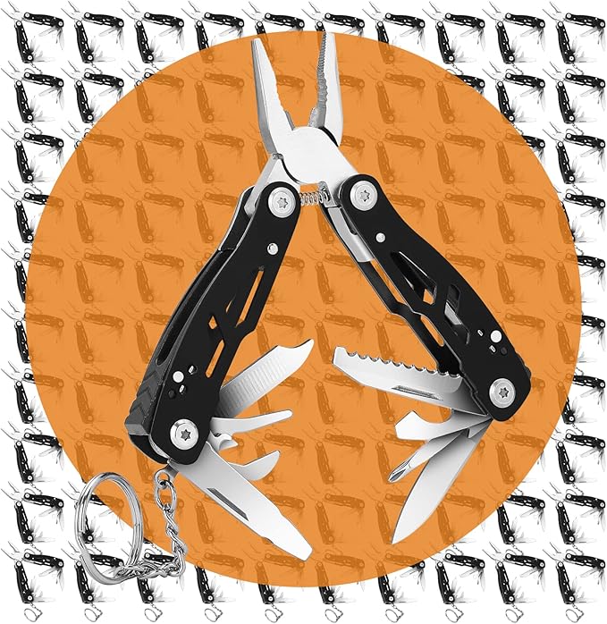 2PCS Bovgero Mini Multitool Pliers 15 in 1, Handmade Multi Tool Plier, Premium Keychain Multitool, Small Multi-tool, Birthday Fathers Day Gift for Men Him Husband Boyfriend Father Handyman