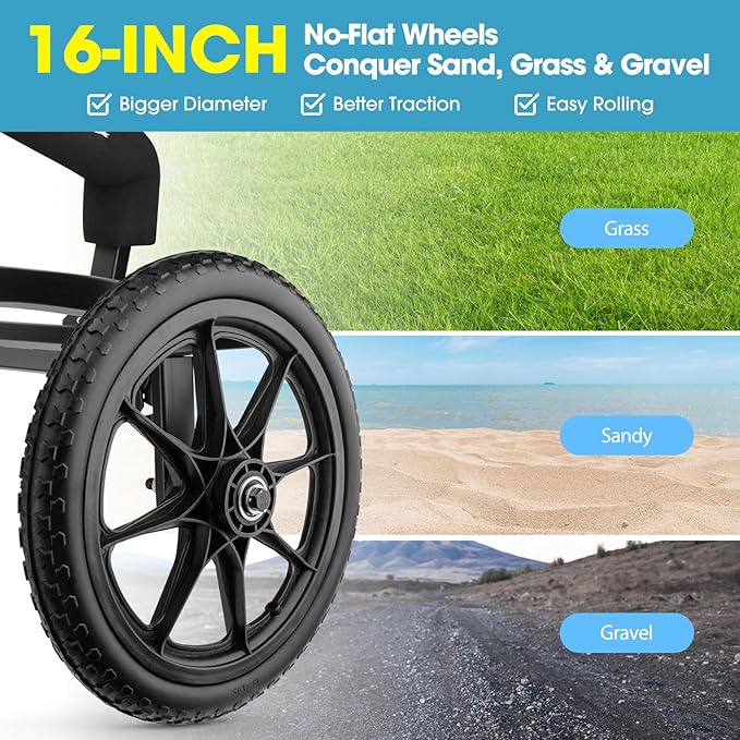 GanFindX Kayak Cart Canoe Trolley Carrier Kayak Accessories Transport Dolly with Solid Foam Wheels Upright Crossbar Heavy Duty Design