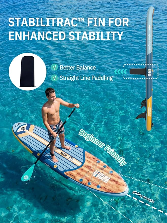 Niphean Inflatable Stand Up Paddle Board with SUP Accessories, Anti-Slip EVA Deck, 10’6’’ Inflatable Paddle Boards for Adults & Youth of All Skill Levels