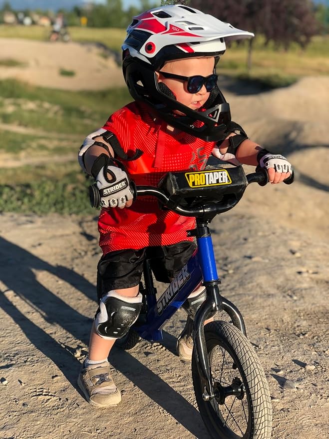 Strider Elbow & Knee Pads, Black - Easy to Attach - Durable & Washable - For Kids 18 Months to 5 Years Old
