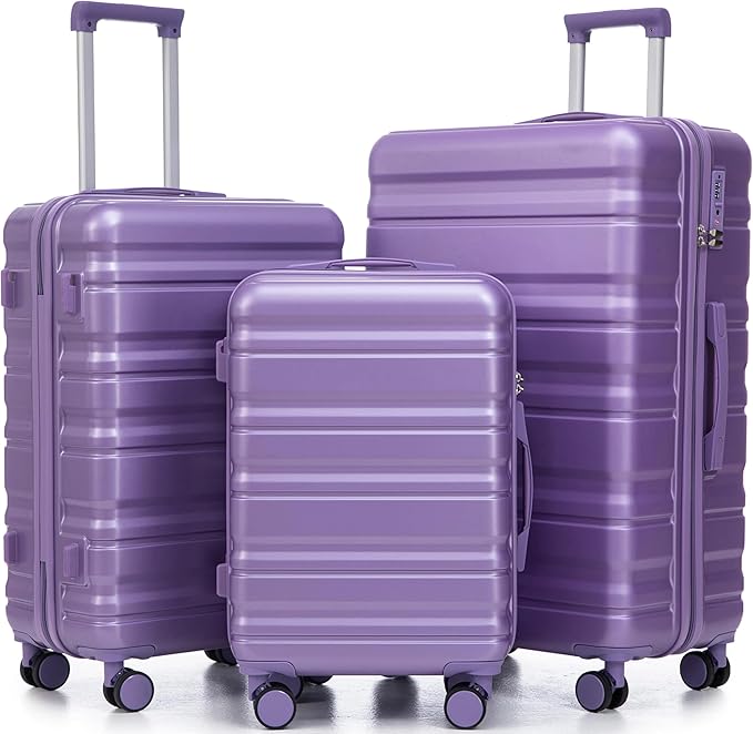3-Piece ABS Hardshell Luggage Set Lightweight, Tough & Scratch-Resistant