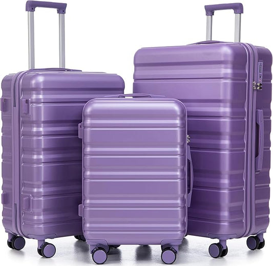 3-Piece ABS Hardshell Suitcase Sets Lightweight, Tough & Scratch-Resistant