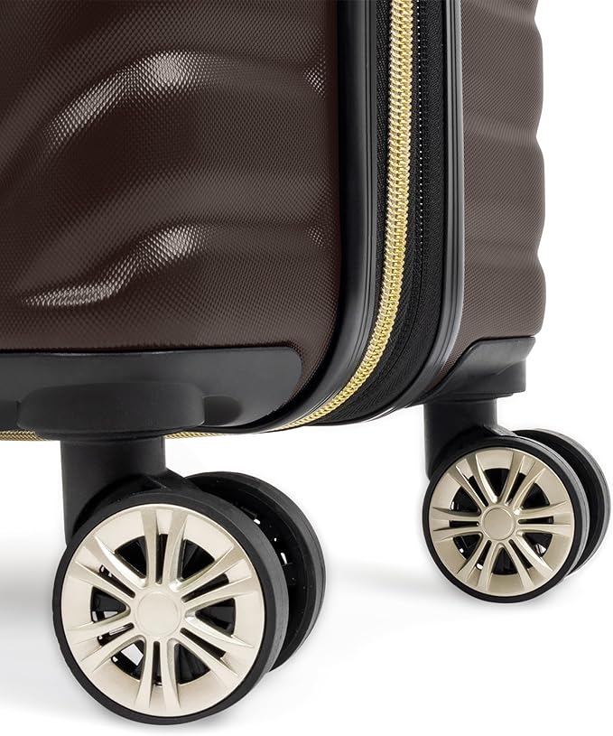 Kenneth Cole REACTION Madison Square Lightweight Hardside Chevron Expandable Spinner Luggage, Chocolate Brown, 2-Piece Set (20" & 28")