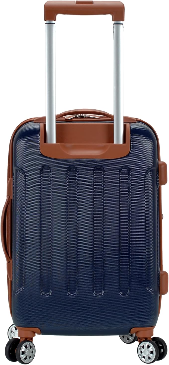 Rockland London ハードサイドスピナーホイール荷物、ネイビー、機内持ち込み20インチ