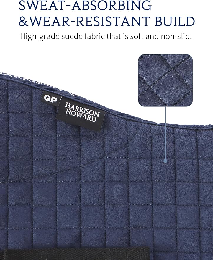 Harrison Howard All-Purpose Saddle Pad Suede Saddle Pad for Horses Use During Everyday Riding