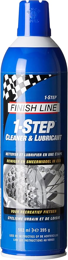 Finish Line 1-Step Bicycle Chain Cleaner and Lubricant, 8-Ounce Aerosol Spray