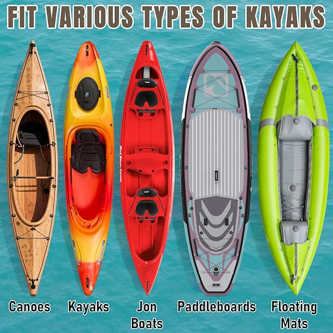 Heavy Duty Aluminum Kayak Cart, Adjustable Width Dolly with 470lb Weight Capacity and 12'' Solid Tires，Detachable Canoe Trolley Cart for Kayaks Canoes Paddleboards Float Mats Jon Boats