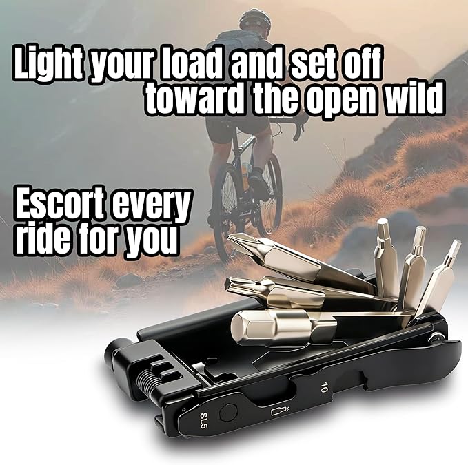 23-in-1 Bicycle Repair Tool Set, Portable Magnetic Multifunctional Tool – Includes Tire Levers, Chain Cutter, 4/5/6/8 mm Hex Wrenches,T25 Box Spanner, and Spoke Wrenches (23 in 1)