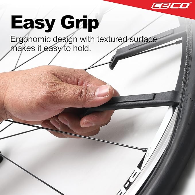 CECO USA Bicycle Tire Removal Lever, 3 Piece Set, Easy to Use, Slim, Compact, Lightweight, Nylon Reinforced with Glass Fiber for Strength