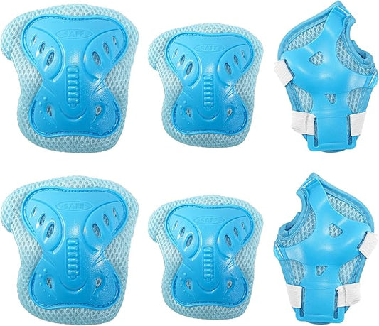 Kids Protective Gear Set for Toddlers Ages 3-6, Knee Pads Elbow Pads Wrist Guards for Beginner Scooter Bike Roller Skating, Adjustable Lightweight Safety Gear for Boys Girls